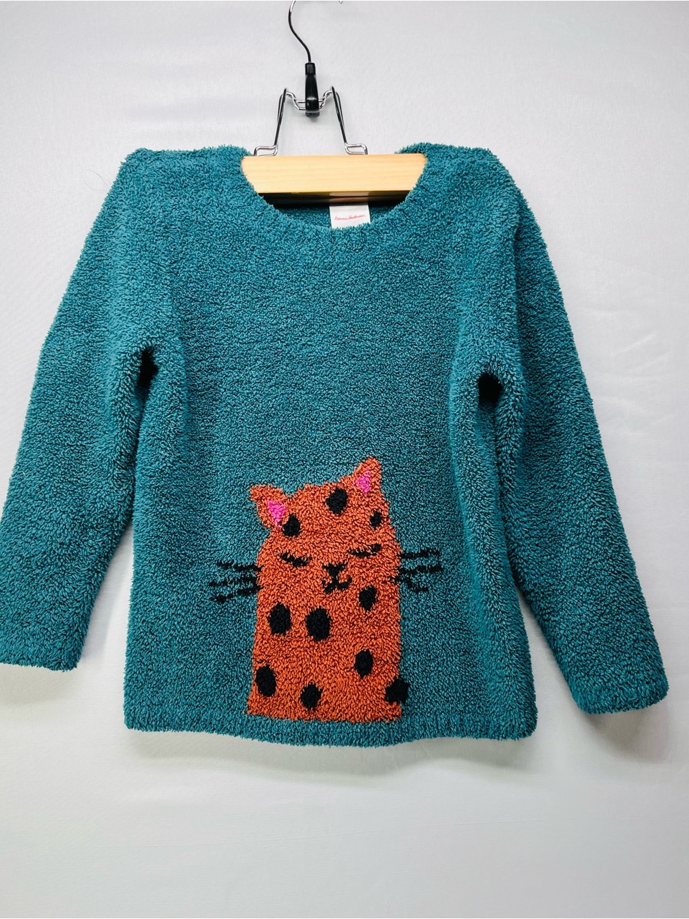 Hanna Andersson marshmallow Teal Terry Knit Top